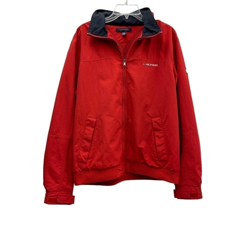 Tommy Hilfiger light Water resistant Jacket size L vintage red blue